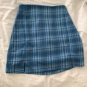 Brandy Melville blue plaid skirt